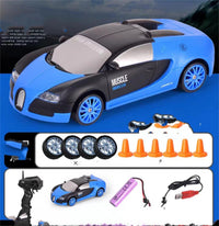 4WD RC Drift Car with LED Headlights – High-Speed 2.4GHz Remote Control Racing Car