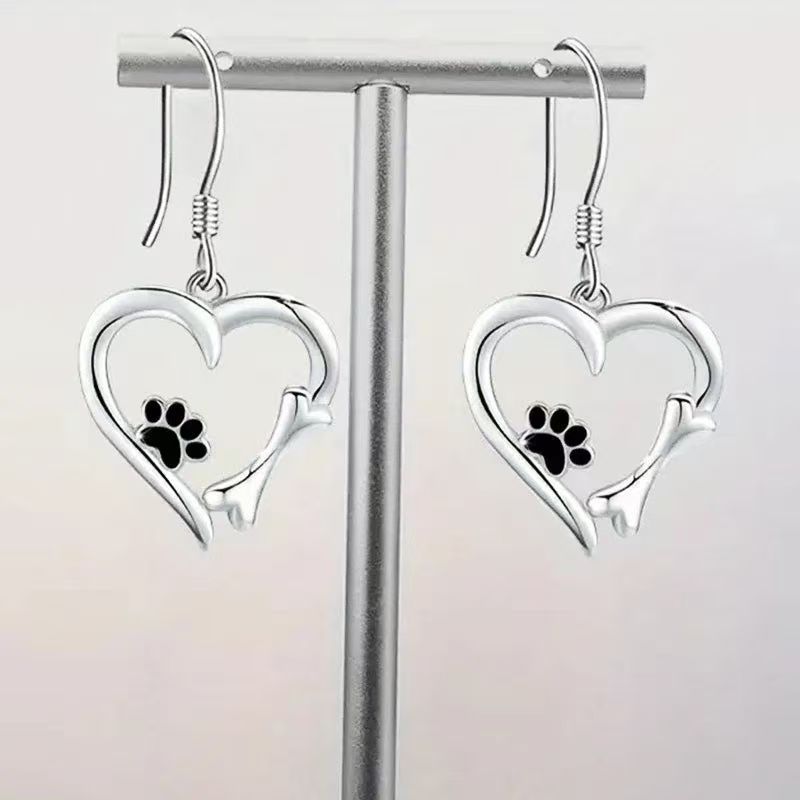 925 Sterling Silver Geometric Heart Earrings – White Gold Women’s Fashion OL Studs What Else You Got?