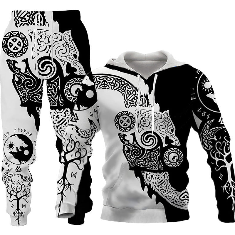 3D Wolf Print Tracksuit – Hooded Two‑Piece Jogging Set (Spring/Autumn Sportswear) What Else You Got?
