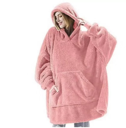 Oversized Wearable Blanket Hoodie – Double-Sided Fleece Sweatshirt with Big Pocket What Else You Got?