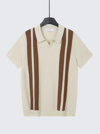 Summer Color-Block Knitted Versatile Business-Casual Shirt