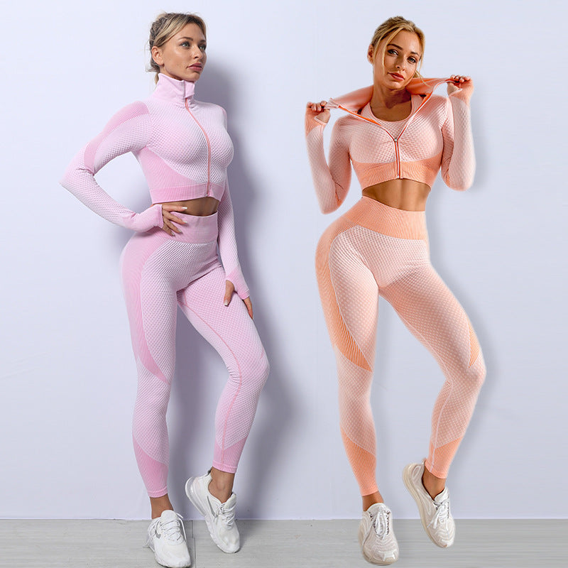 3PCS Yoga Set Seamless Sport Set Women Gym Clothing Leggings Women Crop Top Sports Bra Women Fitness Gym Set Womens Outfits Tracksuit What Else You Got?