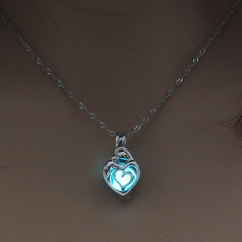 Glow-in-the-dark multi-color mother-and-son hollow-out diy necklace What Else You Got?