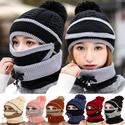 Cozy 3-Piece Winter Hat Set for Women - Knitted Beanie, Scarf & Neck Warmer - Warm & Stylish - Perfect for Cold Weather - Available in Multiple Colors