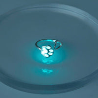 Glow-in-the-Dark Dog Paw Ring – Adjustable Luminous Copper Ring for Pet Lovers