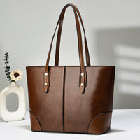 Large PU Leather Tote Bag – Minimalist Shoulder Handbag for Women & Men