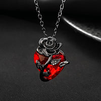 Hearts of Love: Rose & Scripture Heart-Shaped Necklace for Valentine's Day