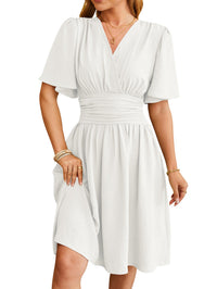 Graceful Modest Summer Dress with Bell Sleeves - Feminine & Affordable Women's Fashion