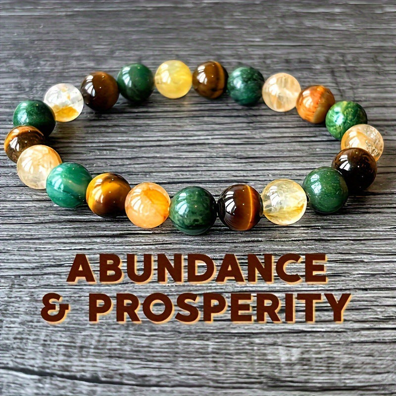 Natural Stone Crystal Bracelet – Citrine, Dongling Stone & Malachite (Unisex) What Else You Got?