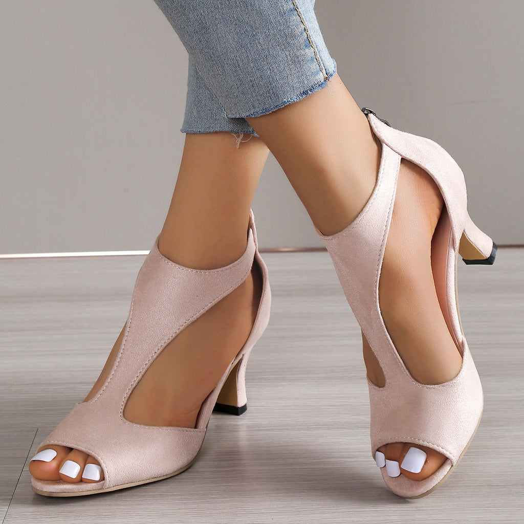 High Heel Peep Toe Sandals Women Back Zipper Outdoor Summer Shoes What Else You Got?
