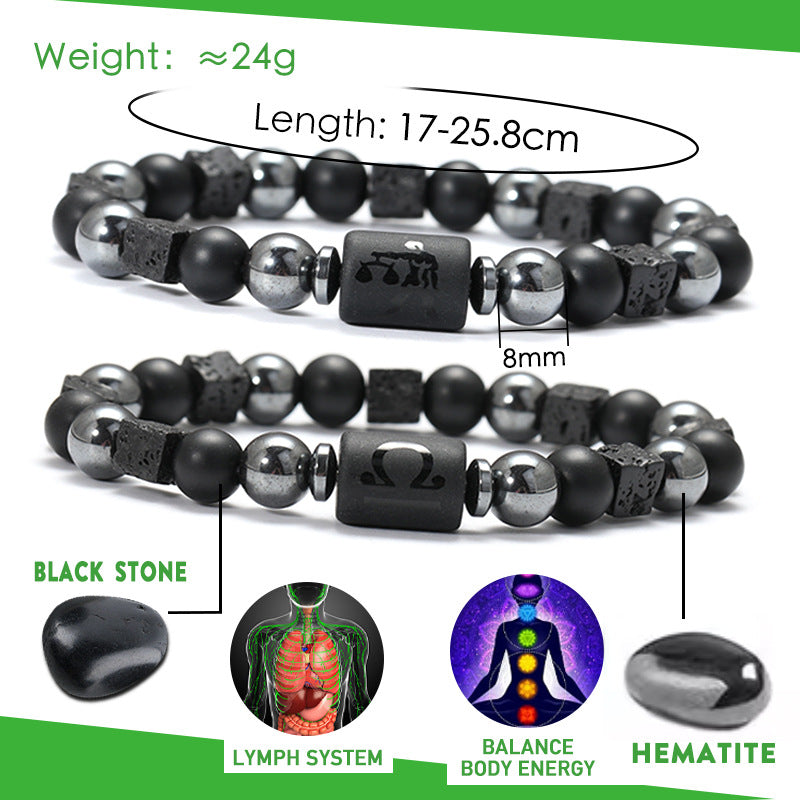 Twelve Zodiac Bracelet Couples Volcanic Stone Handmade Beaded Bracelet Accessory What Else You Got?