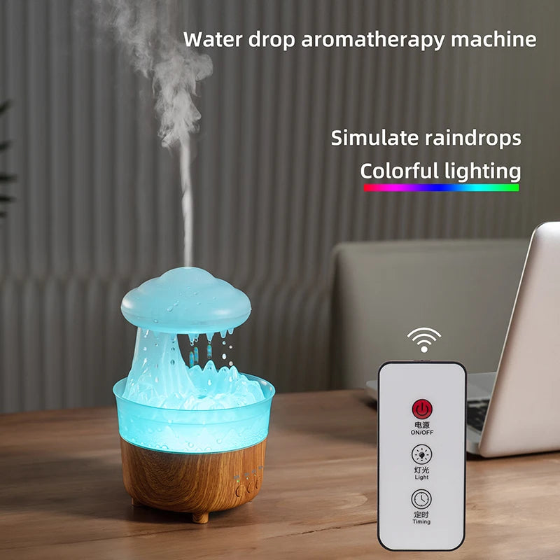 Rain Cloud Night Light Humidifier With Raining Water Drop Sound And 7 Color Led Light Essential Oil Diffuser Aromatherapy What Else You Got?
