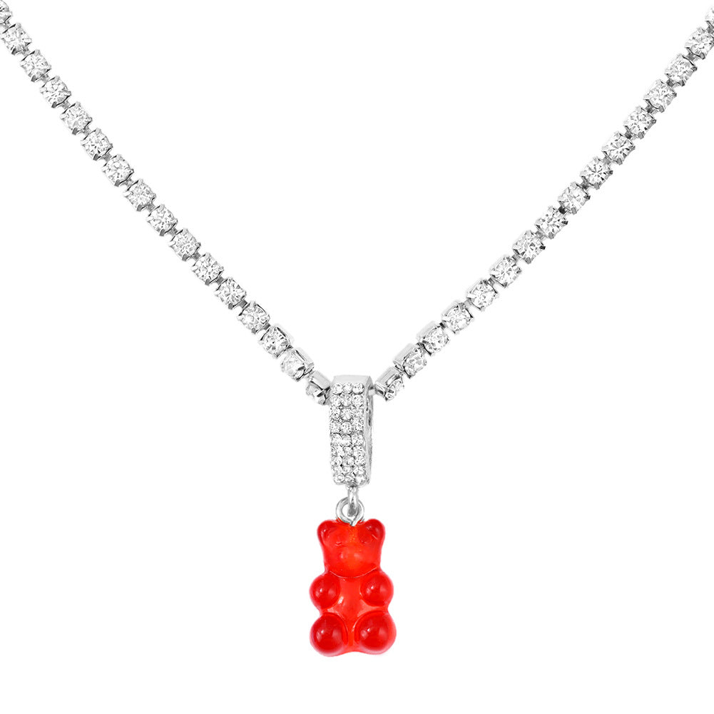 Fashion Cartoon Bear Diamond Necklace What Else You Got?