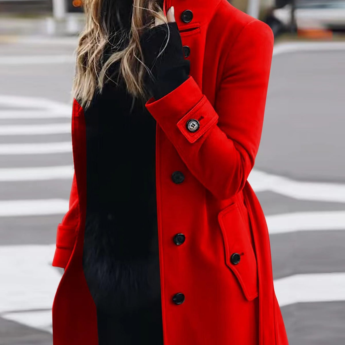 Women’s Medium‑Length Casual Polyester Coat – Long Sleeve Solid Color Jacket What Else You Got?