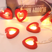 Romantic Love Heart String Lights - Valentine's Day & Wedding Decor - DIY Wood Garland Fairy Lights - Perfect for Love Celebrations