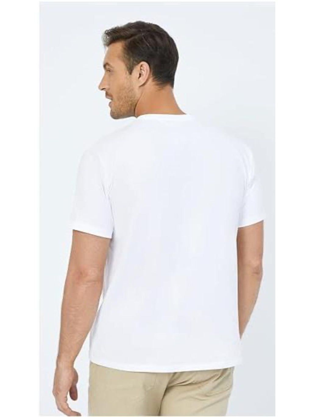 Men’s Water‑Repellent White Crewneck T‑Shirt – Stretch Cotton Sorona Blend (Stain‑Resistant) What Else You Got?