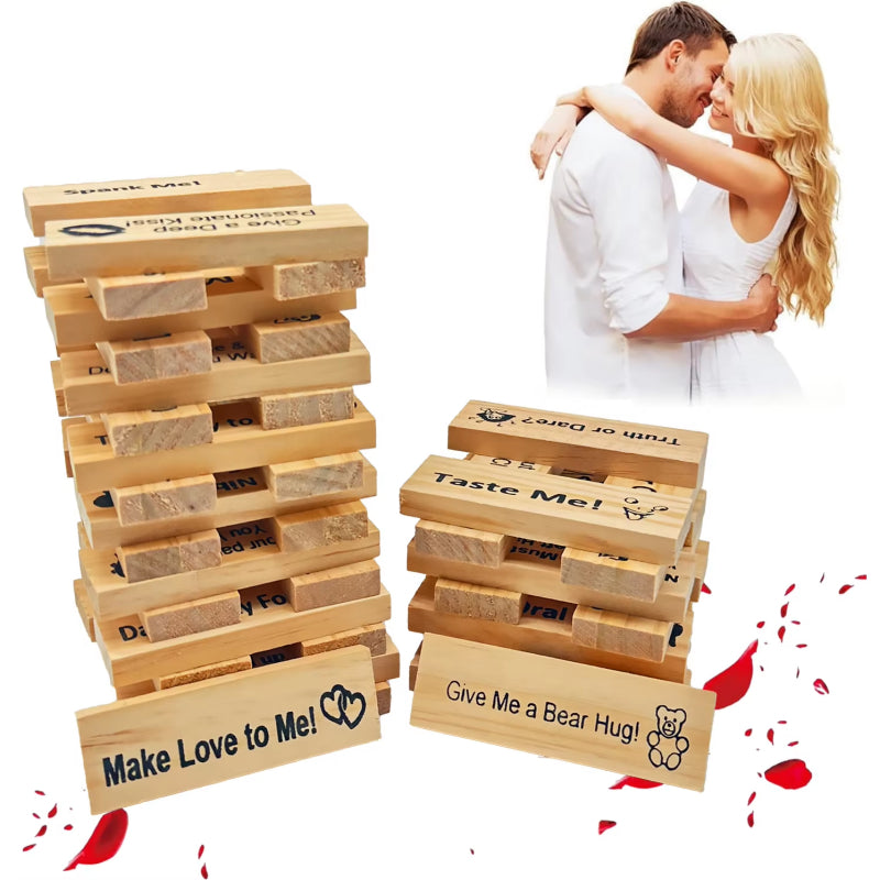 Couple Game Night Intimacy Block Tower Jenga Game Valentine Tumbling Tower Stacking Blocks Game Party Interactive Games 18 What Else You Got?