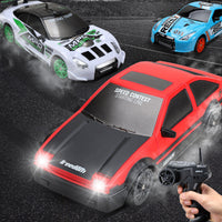 4WD RC Drift Car with LED Headlights – High-Speed 2.4GHz Remote Control Racing Car