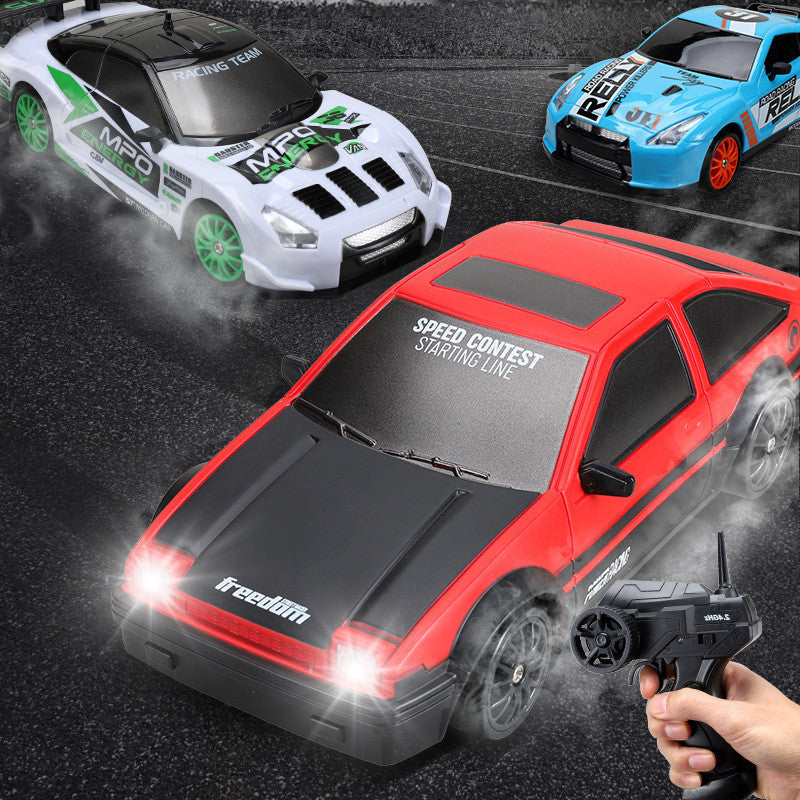 2.4GHz 1:24 4WD RC Drift Car with LED Lights – High-Speed Remote Control Racing Car for Kids (Rechargeable, Cones Included) What Else You Got?