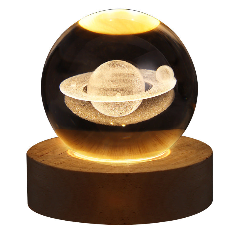 Luminous Starry Sky And Planets Moon Moon Crystal Ball Small Night Lamp Projection Ambience Light Creative Gift New Strange Gift What Else You Got?