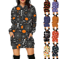 Halloween Christian Hoodie - Long Sleeve Printed Sweater with Pockets for Women