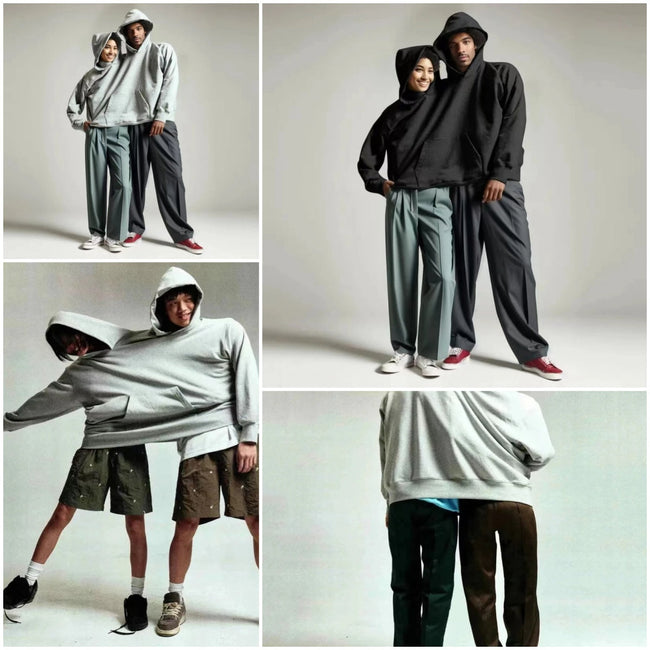 Couple Matching Hoodie Jumpsuit – Oversized Two-Person Set for Photos & Movie Nights