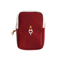 Korean Style Travel Organizer Bag - Portable Charger & Earphone Storage - Perfect for Men & Women - Lake Blue, Dark Gray, Wine Red
