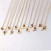Personalized Zodiac Constellation Necklace with Birthstone - Gold & Faith Inspired Jewelry