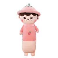 Giant Strawberry Plush Pillow – Soft Long-Body Cuddle Cushion for Kids & Nursery Decor