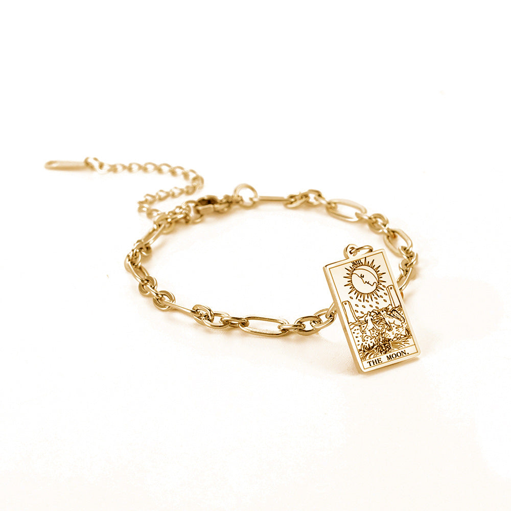 12 Tarot Card Charm Bracelet – Mystical Long Oval Link Chain Fashion Jewelry for Women What Else You Got?