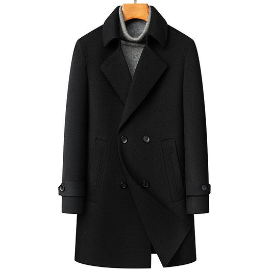 Long Double‑Faced Wool Coat with Detachable Goose Down Lining – Premium Double‑Breasted Winter Overcoat What Else You Got?