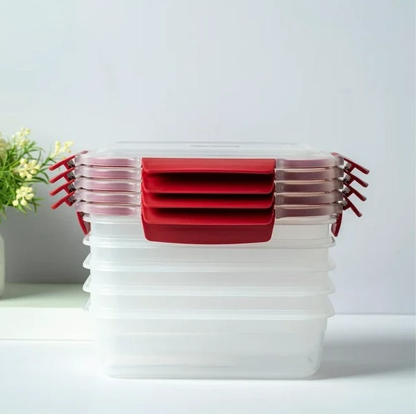 5-Pack Airtight Food Storage Containers with Snap Lock Lids - Stackable Meal Prep Set for Fridge & Pantry What Else You Got?