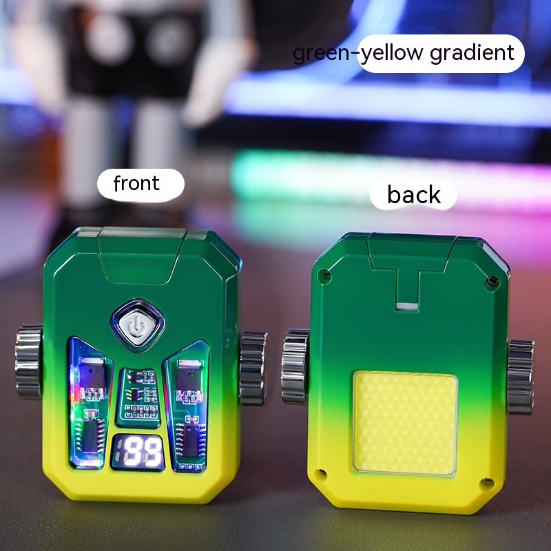 Personalized Double‑Charging Fingertip Gyro Lighter with Transparent Body & LED Lights What Else You Got?