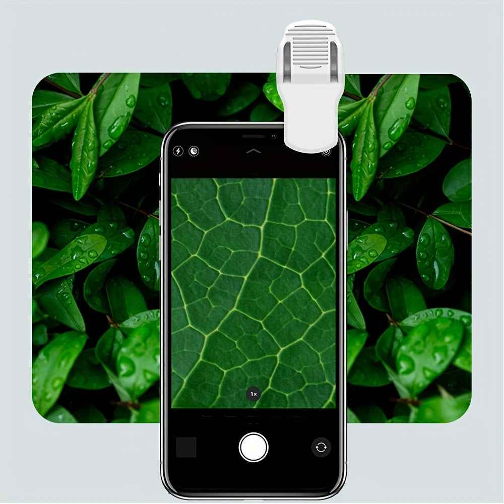 60× Mobile Phone Clip-On Microscope with LED Light — Portable Pocket Science Lens for Kids & Adults
