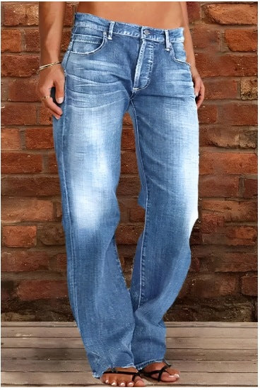 Ripped Jeans Loose Wide Leg Denim Pants Leisure Commuting Trousers Women's Clothing What Else You Got?