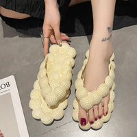 Comfortable Women's Bubble Sole Flip Flop Slippers - 4 Colors - Indoor & Outdoor Beach Sandals