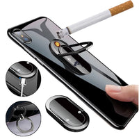 USB Plasma Lighter with Phone Holder – Windproof Flameless Rechargeable EDC