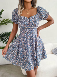 Graceful Bloom Floral Summer Dress - Elegant A-Line Floral Print Dress for Women