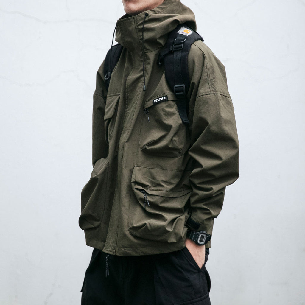 Hooded Jacket Men's Loose Three-dimensional Pocket Functional Windproof Jacket Casual Clothing What Else You Got?