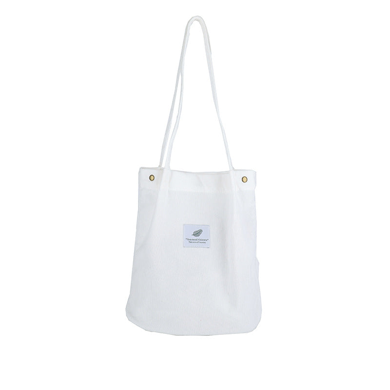 Artistic Corduroy Streetwear Bucket Bag with Laptop Compartment What Else You Got?