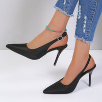 Elegant Women's Pointed Toe Stiletto Sandals – Chic Summer Heels in Black & Blue