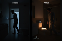 Motion-Sensor Toilet LED Night Light – 8-Color, Battery-Powered, Universal Fit for Safe Nighttime Bathroom Trips