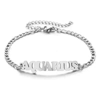 Personalized Zodiac Letter Bracelet – Stainless Steel Astrology Jewelry for All Signs