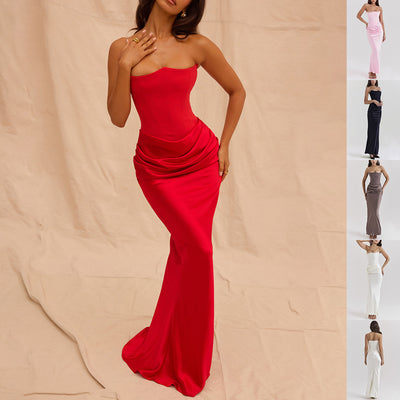 Women's Slim Tube Top Long Dress