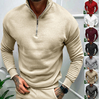 Heavenly Comfort Men's Zip-Up Sweatshirt: Warm Fleece-Lined Long Sleeve Top for Fall & Winter