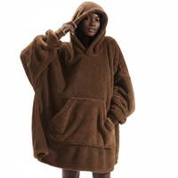 Ultra-Cozy Oversized Fleece Hoodie Blanket with Big Pocket – Warm Wearable Sweatshirt for Women