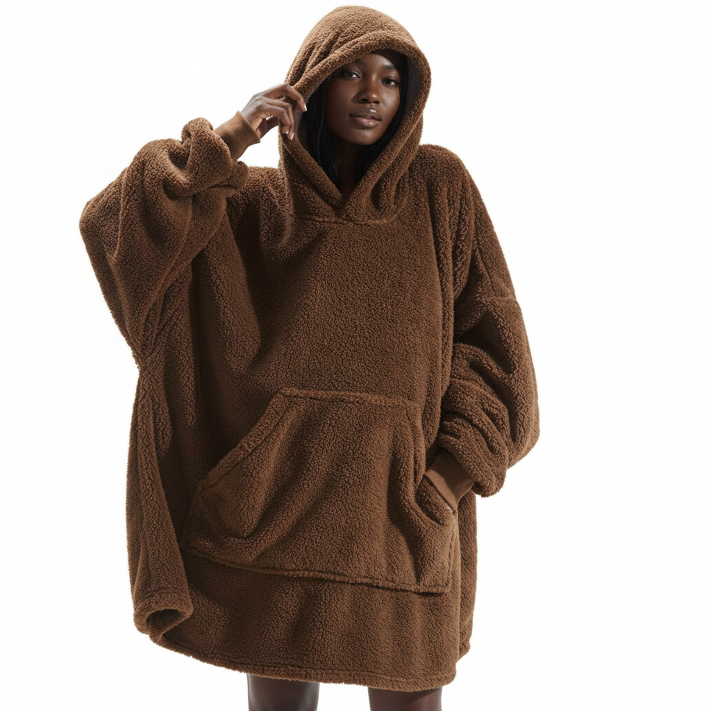 Oversized Wearable Blanket Hoodie – Double-Sided Fleece Sweatshirt with Big Pocket What Else You Got?