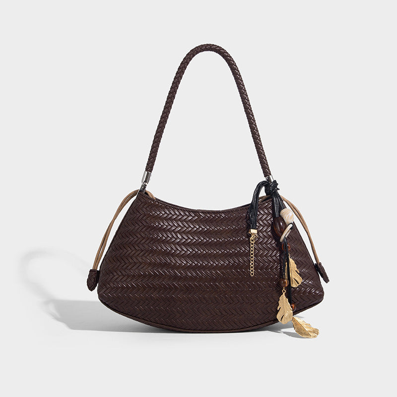 Woven PU Underarm Bag – Trendy Knitted Pillow‑Shape Shoulder Handbag What Else You Got?