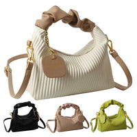 Women’s PU Leather Pleated Crossbody Bag – Cloud-Inspired Shoulder Tote