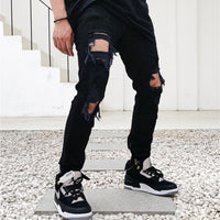 Men's Black Torn Jeans – High Street Distressed Denim